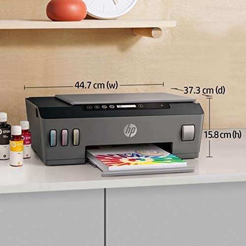 HP Smart Tank 500 All-in-One Printer, Print, Copy, Scan, Hi-Speed USB 2.0, Up to 11/5 ppm (Black/Color), 100-sheet Input Tray, 30-Sheet Output Tray, 1000-page Duty Cycle, Color, 4SR29A 3