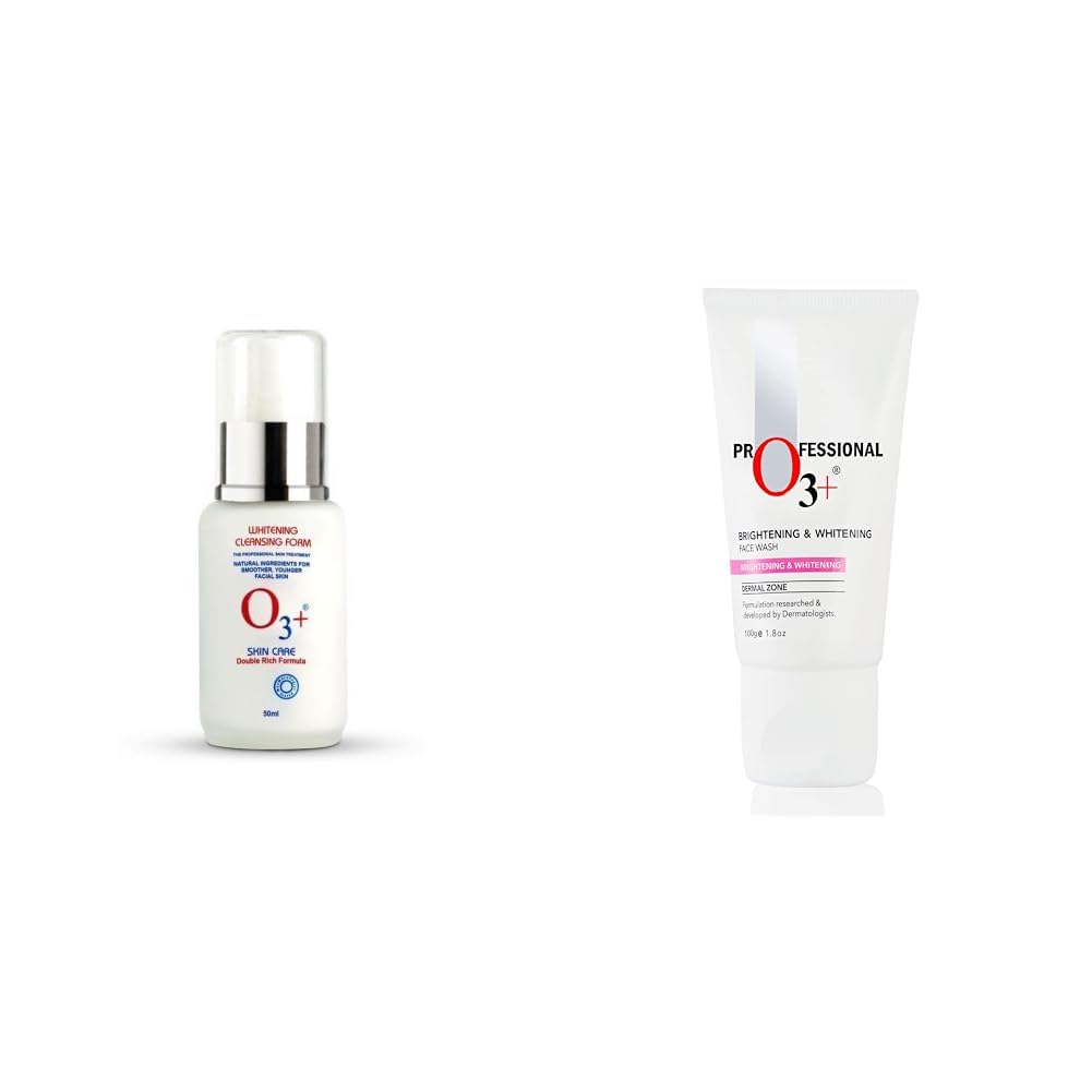 O3+ Whitening Cleansing Foam (50ml) & O3+ Brightening & Whitening Face Wash with Cucumber and Aloe Vera Extracts For Sensitive & All Skin Type (100ml) Combo 1