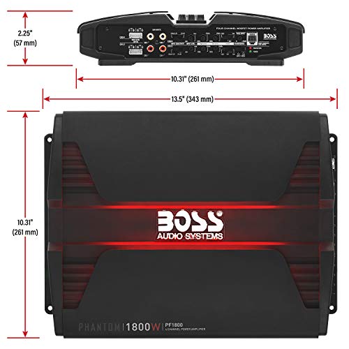 BOSS Audio Systems PF1800 4 Channel Car Amplifier - 1800 Watts, Full Range, Class A-B, 2-4 Ohm Stable, Mosfet Power Supply, Bridgeable 5