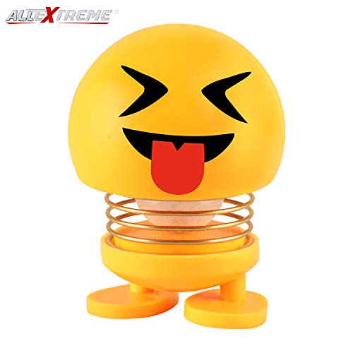 Allextreme EML005 Shaking Head Dance Toys Cute Emoji Springs Head Dolls, Funny Smiley Face with Colorful LED Light for Car, Decoration,Party (Random Expressions,5 Pcs) 4