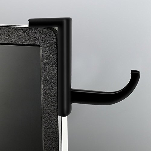 Mudder 4 Pack Monitor Hooks Headphone Headset Hanger Monitor Stand Holder Headset Stick-on Hook, Black 4
