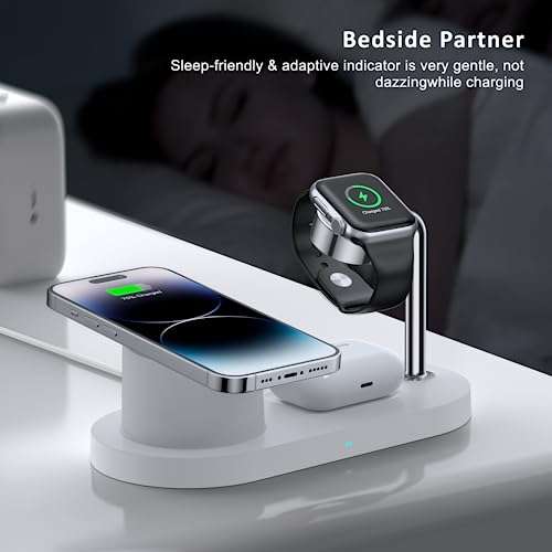 3 in 1 Magnetic Charging Station for Apple - Wireless Charger Stand for iPhone 12 13 14 15 Pro Max & Apple Watch & Airpods 6
