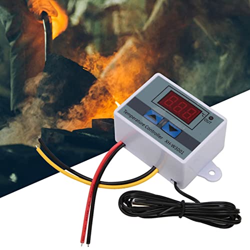 Digital Temperature Controller, XH-W3001 Digital Temperature Controller Thermostat Switch, Thermostat Switch with Waterproof Sensor Probe(24V/240W), Thermostat 5