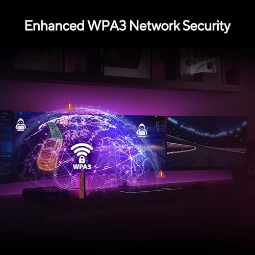ASUS ROG USB-BE92 Tri-Band BE6500 WiFi 7 USB Adapter, 6GHz Band, Support 4096-QAM, Multi-Link Operation (MLO), Compatible with Type A and C, WPA3 Network Security 6