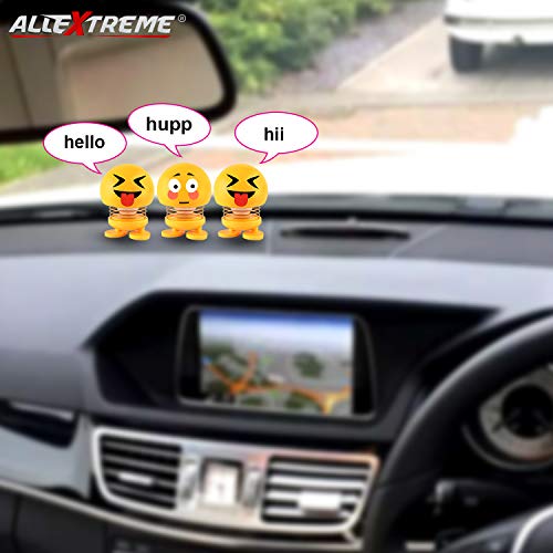 Allextreme EML005 Shaking Head Dance Toys Cute Emoji Springs Head Dolls, Funny Smiley Face with Colorful LED Light for Car, Decoration,Party (Random Expressions,5 Pcs) 5
