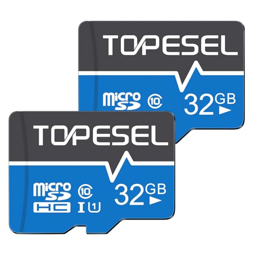 TOPESEL 32GB Micro SD Card 2 Pack Memory Cards Micro SDHC UHS-I TF Card Class 10 for Camera/Drone/Dash Cam(2 Pack U1 32GB) 1