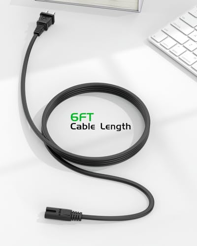 6 ft AC Power Cord Fit for Xbox Series X S, Xbox One X S, Sony PS4 PS5 PS3 PlayStation 4 5 3 Slim, Smart TVs, Printers, Universal Supply Cable Replacement - (ETL Listed Cable) 4