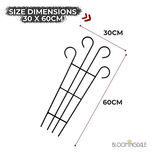Bloomingdale Garden Trellis 24" Tall Plant Support for Climbing Vines - Lightweight Trellis for Climbing Plants Creeper Support for Plants (Pack of 1), black 2