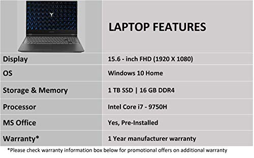 Lenovo Legion Y540 9th Gen Intel core i7 15.6 inch FHD Gaming Laptop (16GB/1TB SSD/Windows 10/MS Office/6GB NVIDIA RTX2060 Graphics/Black/2.3Kg) 81SX00G6IN 4