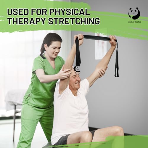 Slim Panda Yoga Strap for Stretching, (10+ Colors,6 Feet/8 Feet) Yoga Bands with Adjustable D-Ring Buckle, Cotton Yoga Belt for Fitness, Yoga, Pilates, Physical Therapy, Improve Flexibility 6