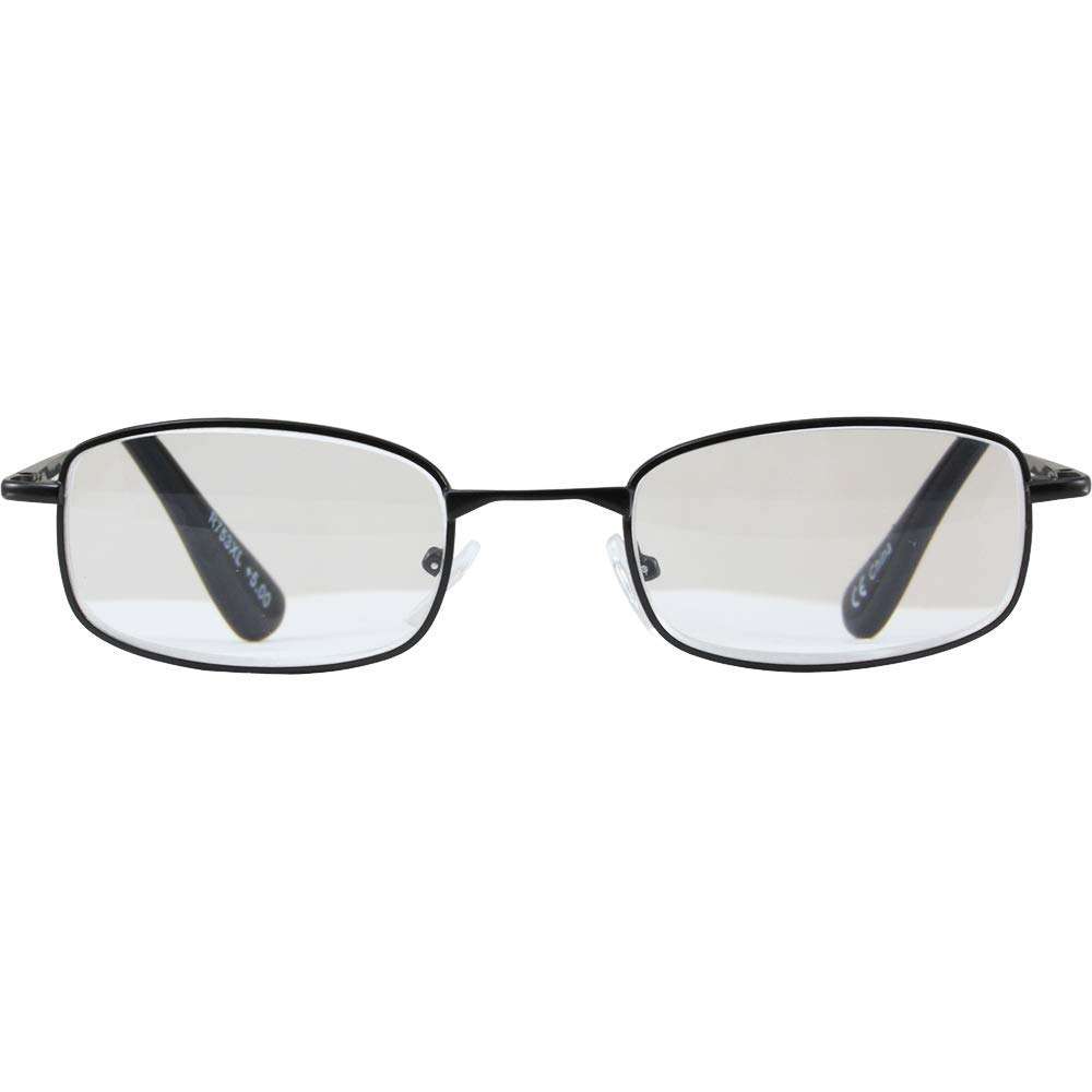 Men's High-Powered Reading Glasses: Matte Black Frame and Black Case +4.00 Magnification Clear Aspheric Lenses 2
