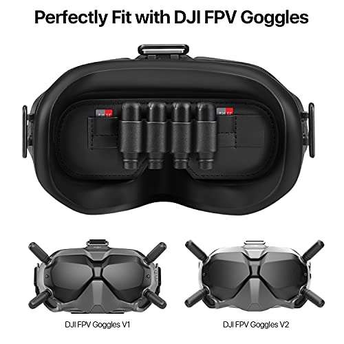 TNP FPV V2, V1 Goggle Lens Protector for DJI FPV Goggles V2 FPV V1 FPV Case Lens Cover 3-in-1 DJI FPV Antenna Strap and Memory Card Holder Storage DJI Goggle Quadcopter Drone Accessories 3