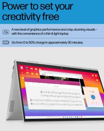 Hp Envy 2-in-1 15.6" Touch Screen Laptop | Intel Core i7-1260P Processor | Intel Iris Xe Graphics | 16GB RAM | 1024GB SSD | Backlit Keyboard | Fingerprint | Windows 11 Home | Bundle with Stylus Pen 3