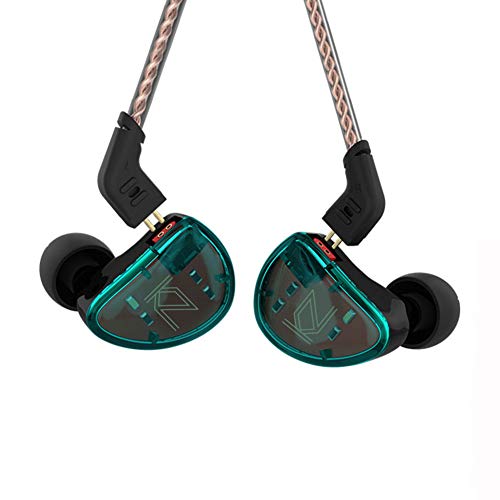 KZ AS10 in-Ear Monitors 5 Balanced Armature Driver Headset, Noise Cancelling Headphones IEMs Earphones with Detachable 2 Pin Cable for Musician,Singer,Guitarist Drummer,Church (Cyan,Without Mic) 1