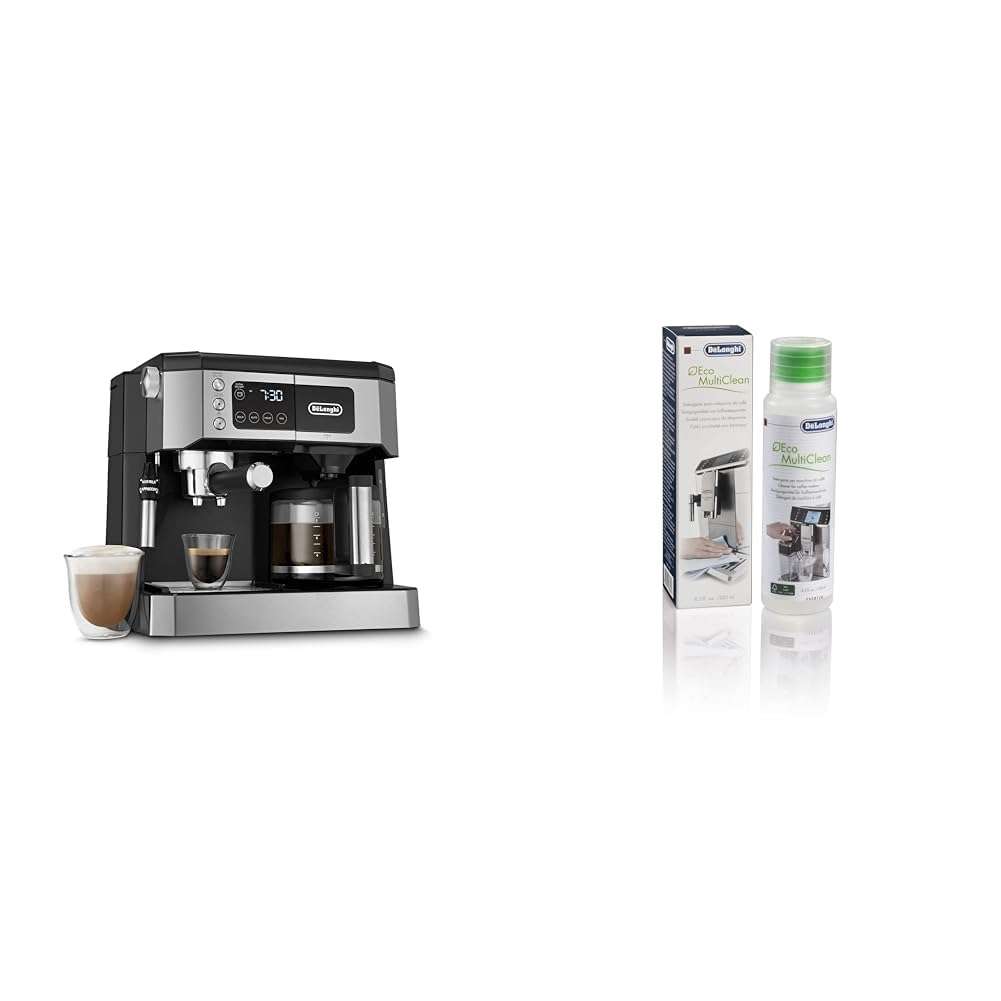 De'Longhi All-in-One Combination Coffee Maker & Espresso Machine + Advanced Adjustable Milk Frother & Universal Espresso Machine Cleaner for Frother/Steam Wand 1