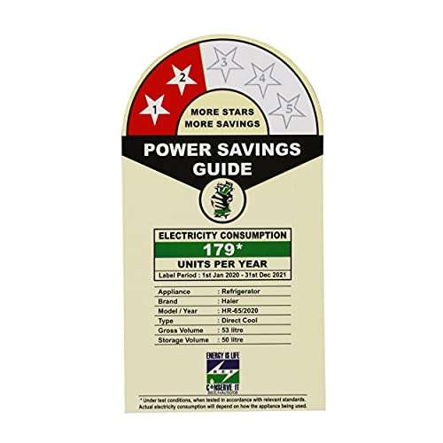 Haier 53 L 2 Star Direct-Cool Single Door Mini Refrigerator (HR-65KS, Black) 2