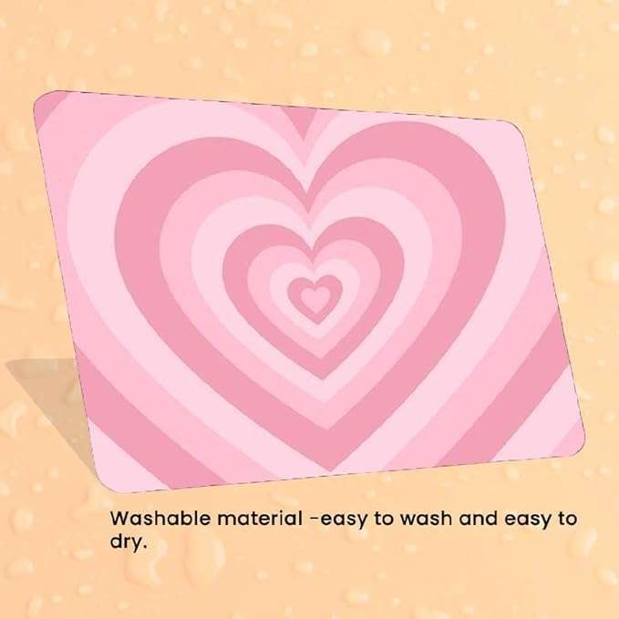 OUTFITQUE Cute Mouse Pad - Printed Mousepad with Anti-Slip Rubber Base & Smooth Mouse Control for Laptop, Gaming, Notepad, Desktops (Pink Hearts) 3