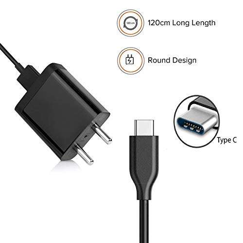 R.E. Type-C Charger For Nokia 6.1 Plus (Nokia X6) Charger Original Adapter Like Mobile Charger | Type-C Charger Cable Fast Charging Mobile Charger | Fast Charger | Android Charger with 1 Meter USB Type-C Charging Data Cable by Raghav Enterprises (3.1 Amp, Black) 6