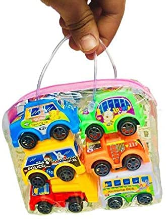 L B Plastic Sales Car Pull Back car Set Children Small Toy Kids' Lovely Toys Best for Birthday - Multicolour, Set of 6 4