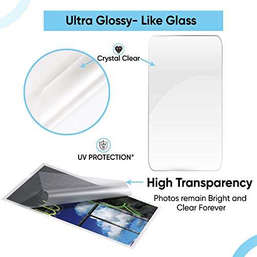 Polycrom Korean Aadhar Card Size Ultra Glossy Clear Thermal Lamination Pouch ( 100mm X 225mm ) Transparent Waterproof Sheet For Home And Office ( Full Size ) - 100 Nos 4