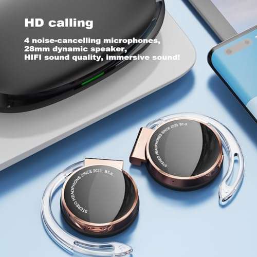 BEVCEFCC Open Ear Clip Wireless Earbuds Bluetooth Headphones with Earhook Over Ear Earbuds Headset Clip on Earphones Wireless Bluetooth Headphones for Home 3