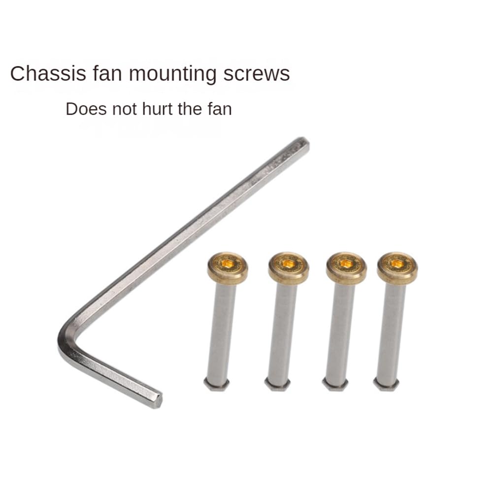 GZSHUNLI 20Pcs Exquisite Screw for 80mm 90mm 120mm 140mm Computer PC Gamer 25mm Thickness Case Cooling RGB Fan DIY Parts Accessories, silver&gold, 00399079A1 4