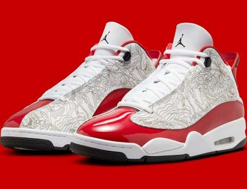 Nike Men's Low-Top Sneakers, White Black Neutral Grey True Red, 10.5 3