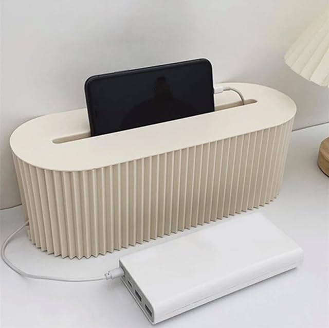 Generic Cable Management Organizer Storage Container, Living Room Storage Boxes Organizer, Multiple Room Storage Organizer, Beige 4