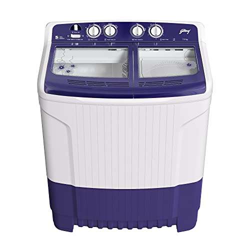 Godrej Edge 7.5 Kg 5 star Semi-Automatic Top Loading Washing Machine Appliance (WSEDGE 75 5.0 TB3 M ROBL, Royal Blue, Toughened glass lids) 1