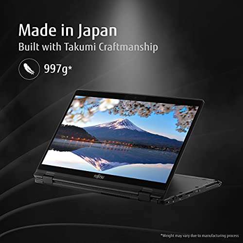 Fujitsu UH-X 11th Gen Intel Core i7 13.3" FHD IPS 400Nits 2-in1 Touch Convertible Laptop (16GB/1TB SSD/Windows 11/MS Office 2021/Iris Xe Graphics/2 Yr Warranty/Backlit Kb/Black/0.997 kg, 4ZR1F38027) 2