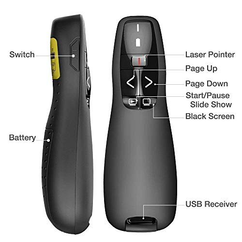 Cable World Latest Wireless Laser PPT Presenter Slide Changer Controller with USB Receiver Battery Indicator (with Carry Box) Battery Include- 2 Year Warranty 2