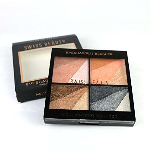 Swiss Beauty Eyeshadow | Blusher | Highlighter | Bronzer Multi Purpose Palette 04 4