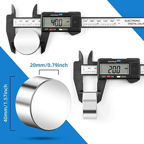 40x20mm Super Strong Neodymium Magnet, Powerful Block Magnet Disc, Permanent Rare Earth Magnets for Fridge Office Science Building Teaching and Craft, Strong Magnets Heavy Duty - One Piece 5