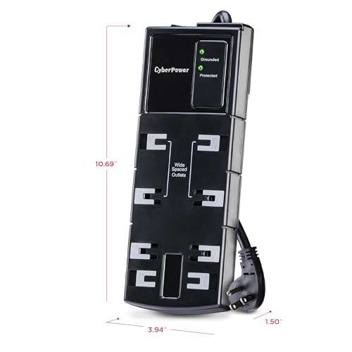 CyberPower CSB808 Essential Surge Protector, 1800J/125V, 8 Outlets, 8ft Power Cord 5