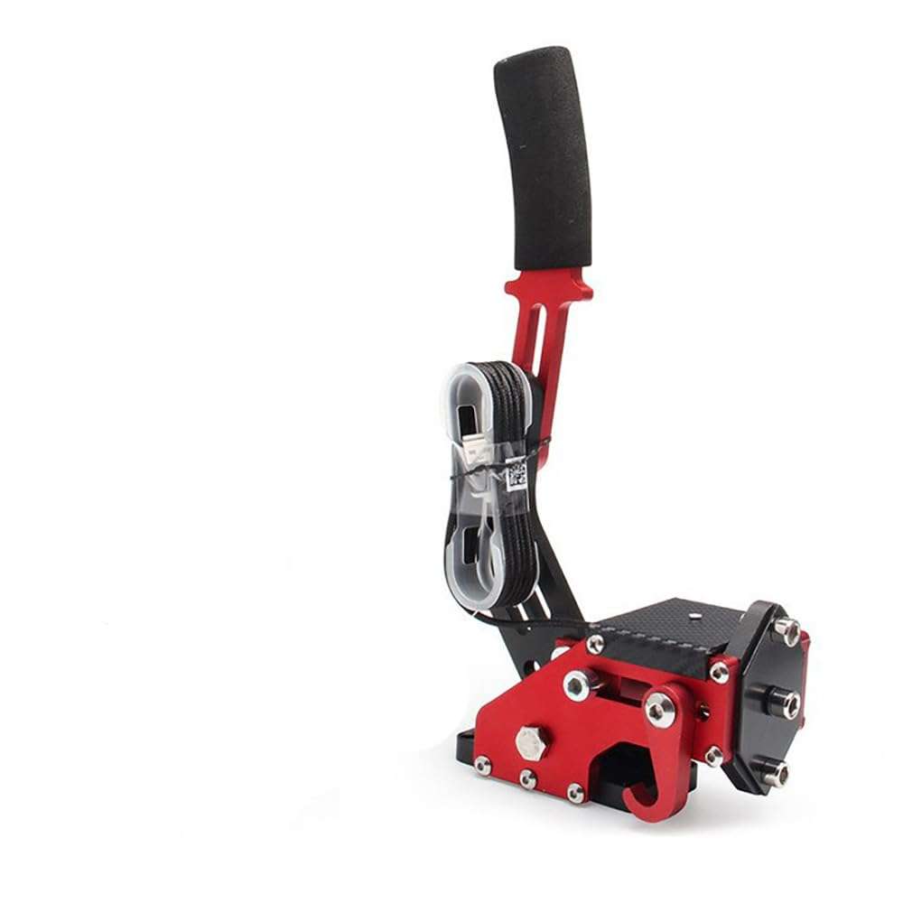 GOIPKO PC Racing Game USB Handbrake, 64 Bit PC USB Handbrake Compatible with Logitech G27/G29/G920 T500 T300 Simulated Racing Games (Red) 4