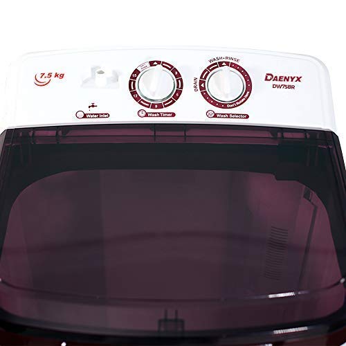DAENYX Washer 7.5 Kg Ruby Red Transparent - Single Tub Washer 4