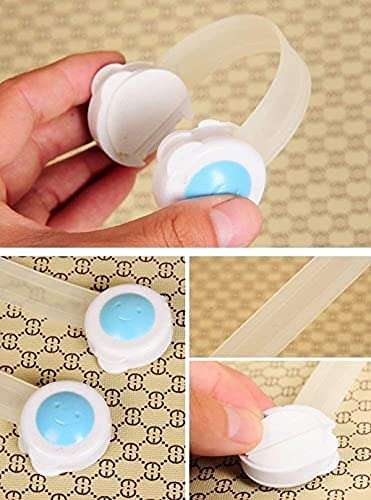 FLOBIQUE 4 Pc's Refrigerator Door Locks ||Mini Fridge Lock Child Saf Locks||Fits Perfectly f Cabinets||Sliding Door||Drawers||Toilet Seat||Freezer||Window||Oven ||Multi Colour 2