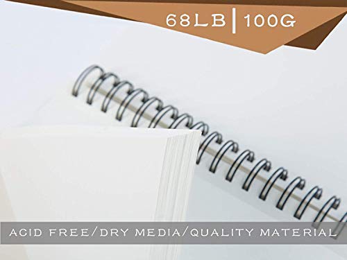 Bachmore Sketchpad 9X12" Inch (68lb/100g), 200 Sheets of Spiral Bound Sketch Book for Artist Pro & Amateurs | Marker Art, Ink Art, Colored Pencil, Acrylic Paint, Charcoal for Sketching 4