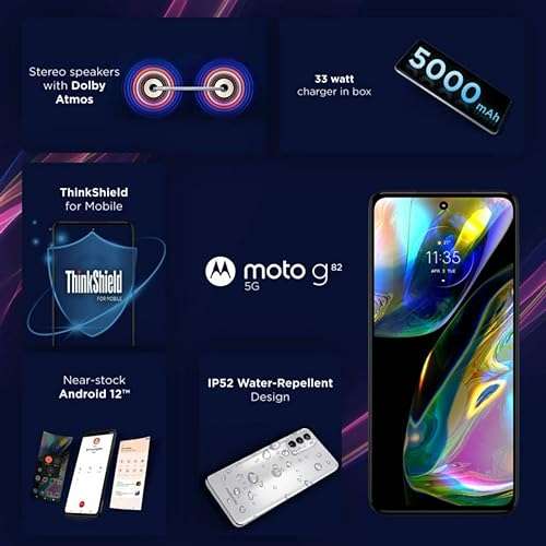 Motorola G82 5G (White Lily, 8GB RAM, 128GB Storage) 5