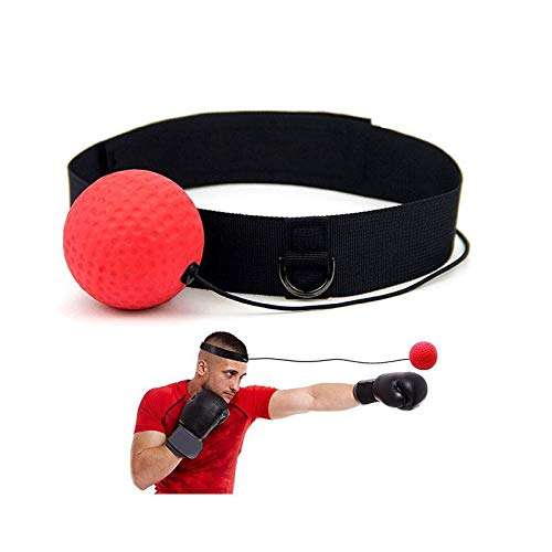 Grab Classy - Boxing Reflex Ball, Reflex Ball with Headband, Punching Ball Fight Ball for Speed Reactions, Punching Speed, Fight Skill and Hand-Eye Coordination (red) 1