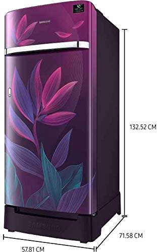 Samsung 198 L 5 Star Inverter Direct-Cool Single Door Refrigerator (RR21T2H2W9R/HL, Paradise Purple, Base Stand with Drawer) 3