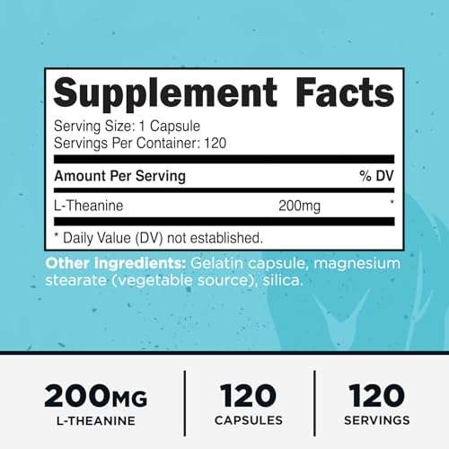 Primal L-Theanine Capsules (120 Servings, 200mg Per Serving) - Non-GMO, Gluten Free 2