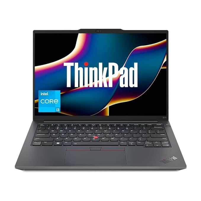 Lenovo ThinkPad E14 Intel Core i3 13th Gen 14" WUXGA IPS 300 Nits Thin and Light Laptop (8GB RAM/512GB SSD/DOS/Fingerprint/Black/1Y Premier Support/1.41 kg), 21JKS12V00