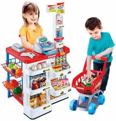 Barodian's Supermarket Play Set for Kids - Realistic Grocery Shopping Fun, Educational Toy, Pretend Play, Plastic 1