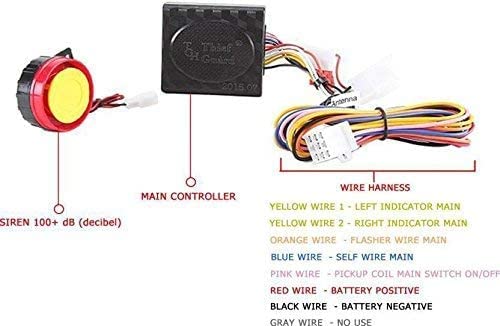 RKPSP (Bike& Scooters) 12V One Way Security Alarm Kit for Yamaha-Aerox-155 3