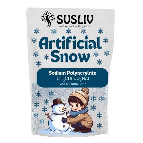 SUSLIV Artificial Snow Powder Artificial Snow, Instant Snow Powder, Snow, Sodium Polyacrylate, Slush Powder, Snow Making Kit, Toys for Kids (50 Gram) 1