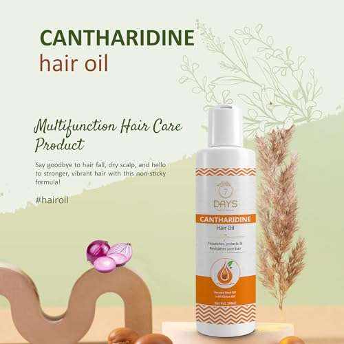 7 DAYS Cantharidine Hair Oil 100ml || Hair Fall Controle and Hair Growth with Sesame oil & Brahmi - Hair Oil For Men & Women 4