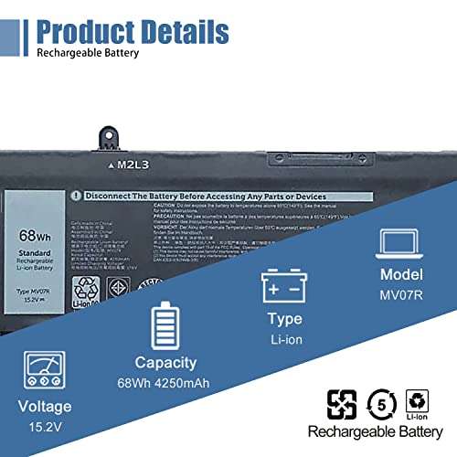 VANPIR MV07R Laptop Battery Replacement for Dell G3 15 3500 3590 G5 5500 5505 SE Series Notebook 0JJRRD 266J9 15.2V 68Wh 4250mAh 2
