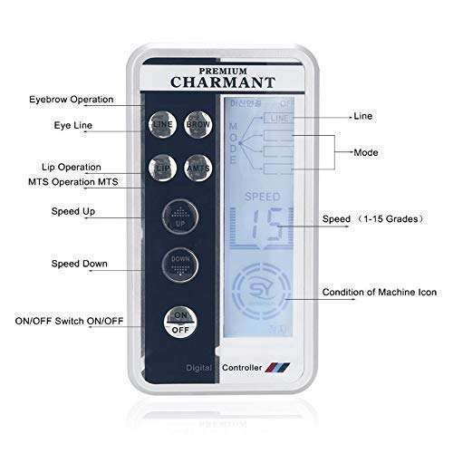 Aravli Silver Electric Digital Charmant 2 Permanent Makeup Machine Pen for Eyebrows Lips Body Tattoo Kits Cartridge Needles 5