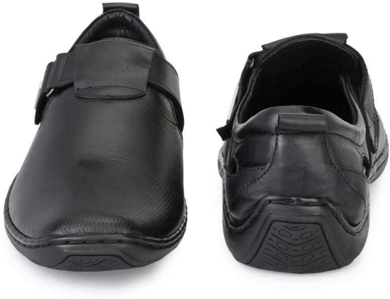 MONDAIN Stylish Comfortable Leather Sandal for Men (MDRS-05-BLK-7) 5